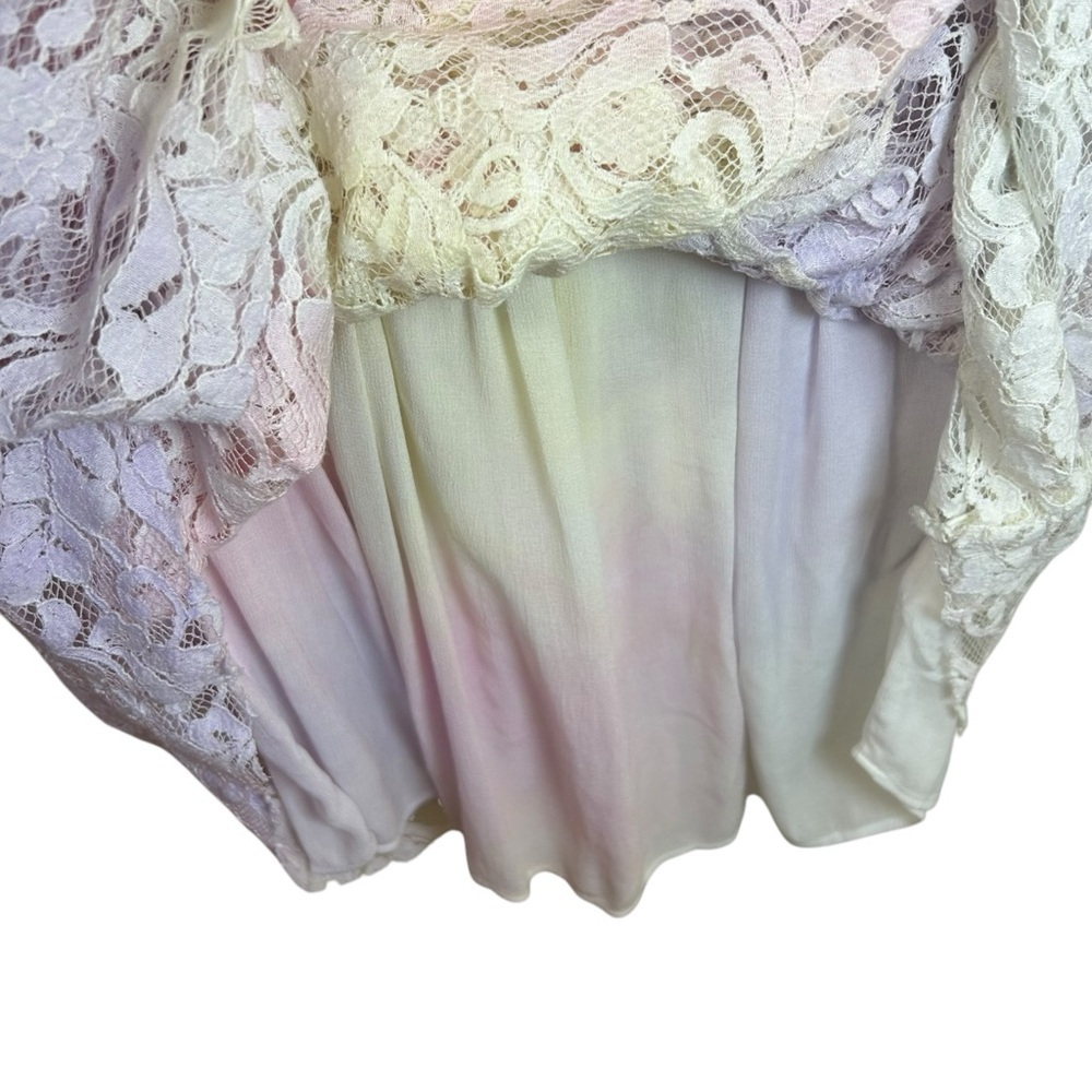 LoveShackFancy Pastel Lace Mini Dress in Pink, Purple, Cream - Picture 15 of 16